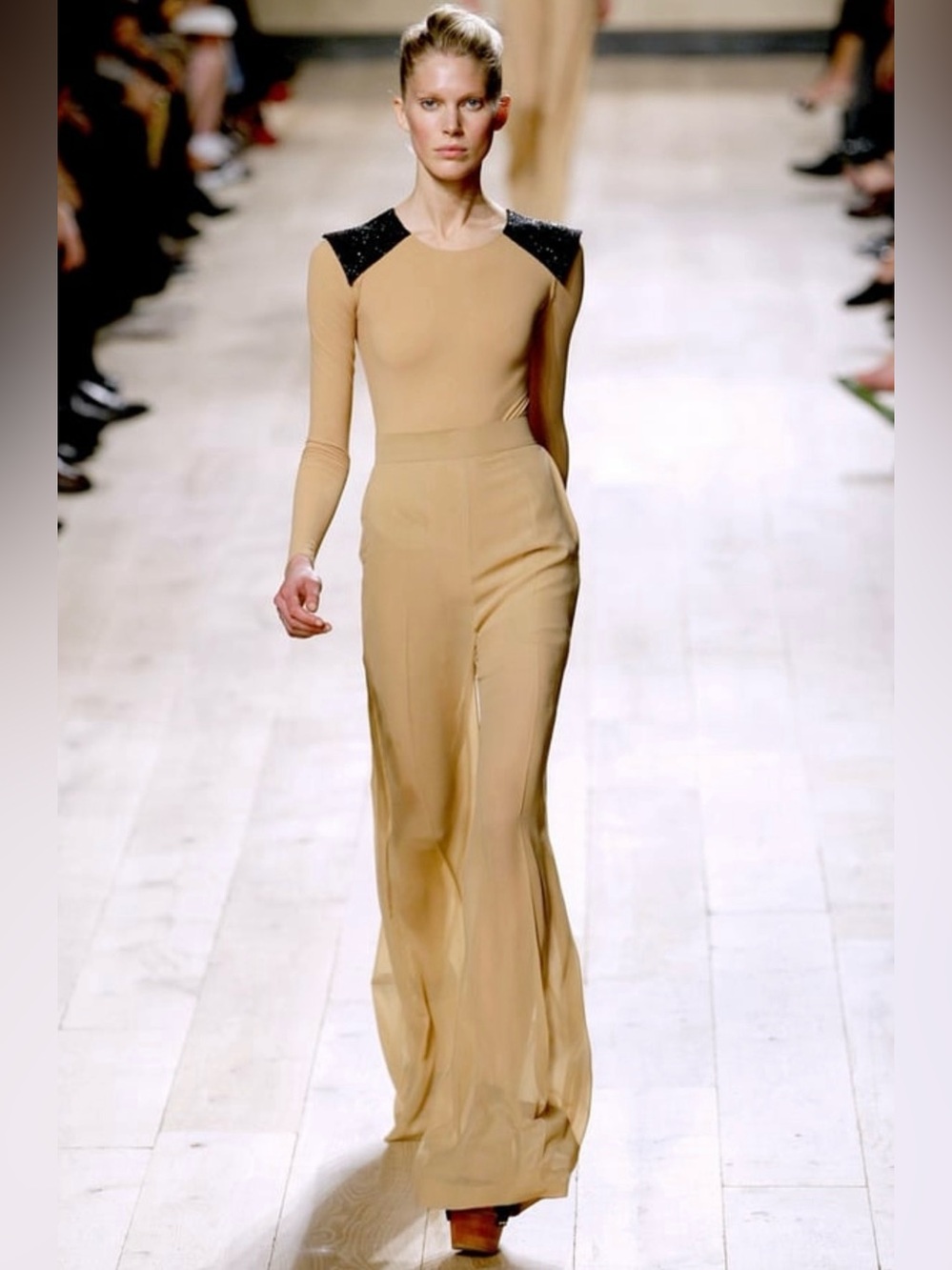 Celine by Phoebe Philo SS10 Runway Silk High Waist Extended Wide Leg Pants